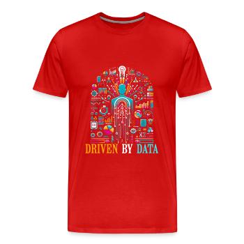 Science des données, Analyse des données, Machine - T-shirt bio Premium Homme - rouge - Devant - Damien (186cm)
