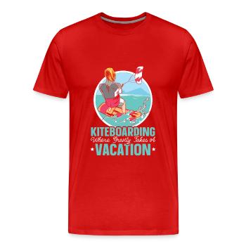 Kitesurfen Kiteboarding Wassersport Kitesurfer - Männer Premium Bio T-Shirt - Rot - Vorne - Damien (186cm)