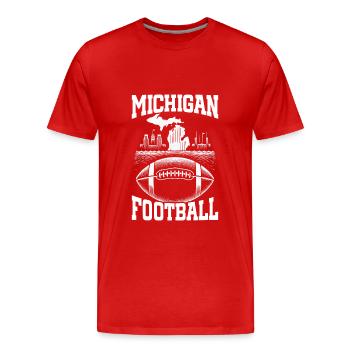 Michigan Football - Männer Premium Bio T-Shirt - Rot - Vorne - Damien (186cm)