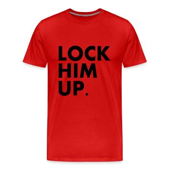 Lock him up - Männer Premium Bio T-Shirt - Rot - Vorne - Damien (186cm)