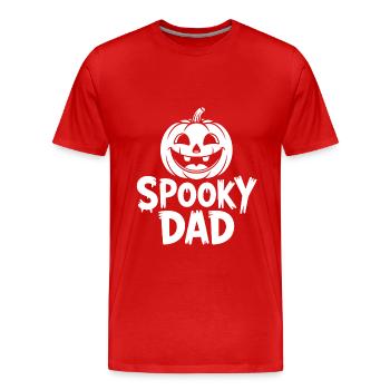 Spooky Dad Dad's Halloween Shirt Laughing Pumpkin - Men's Premium Organic T-Shirt - red - Front - Damien (186cm)