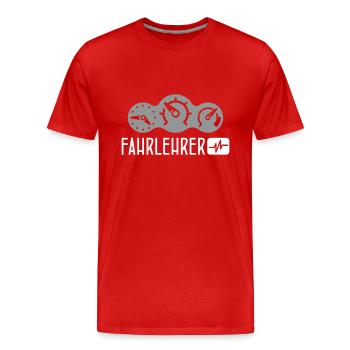 Instructeur de conduite - T-shirt bio Premium Homme - rouge - Devant - Damien (186cm)