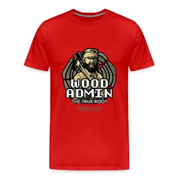 Wood Admin Lumberjack Dictons Design - T-shirt bio Premium Homme - rouge - Devant - Damien (186cm)