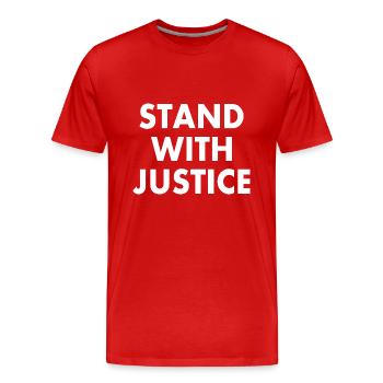 Stand with justice - Men's Premium Organic T-Shirt - red - Front - Damien (186cm)