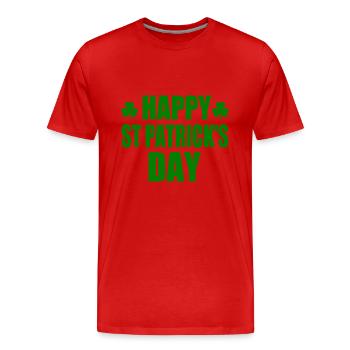 happy st patricks day - Männer Premium Bio T-Shirt - Rot - Vorne - Damien (186cm)