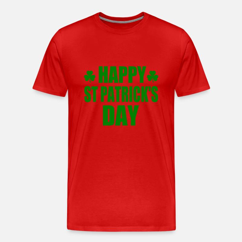 happy st patricks day - Männer Premium Bio T-Shirt - Rot