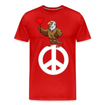 Weißkopfseeadler Peace Frieden Weltfrieden - Männer Premium Bio T-Shirt - Rot - Vorne - Damien (186cm)