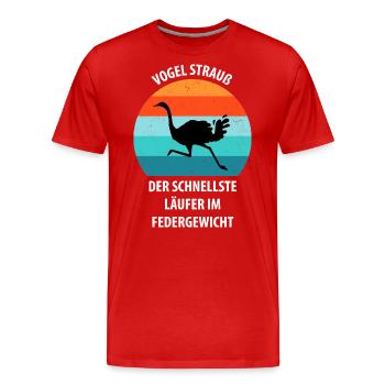 Strauß Ostrich Vogel Strauß Ornithologie - Männer Premium Bio T-Shirt - Rot - Vorne - Damien (186cm)