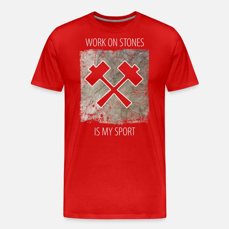 Steinmetz Steinbildhauer Spruch - Männer Premium Bio T-Shirt - Rot
