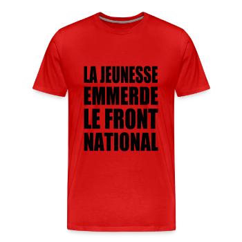 la jeunesse emmerde front national - T-shirt bio Premium Homme - rouge - Devant - Damien (186cm)
