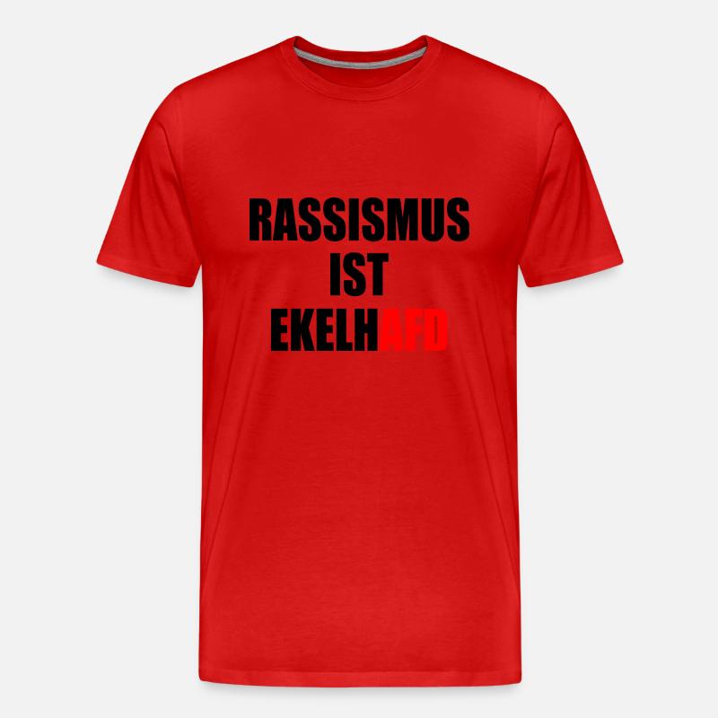 rassismus ist ekelhafd - Männer Premium Bio T-Shirt - Rot