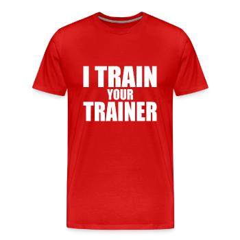 I train your trainer - T-shirt bio Premium Homme - rouge - Devant - Damien (186cm)