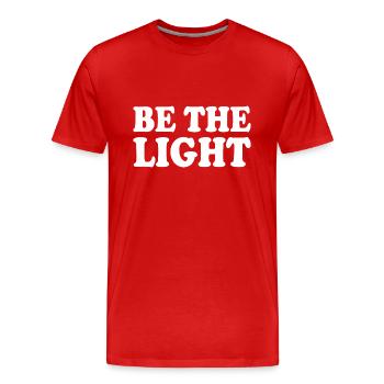 Be the light - Men's Premium Organic T-Shirt - red - Front - Damien (186cm)