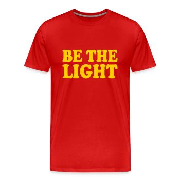 Be the light - Men's Premium Organic T-Shirt - red - Front - Damien (186cm)