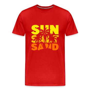 Sun, salt, sand - holidays by the sea - Men's Premium Organic T-Shirt - red - Front - Damien (186cm)