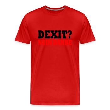 Dexit nein danke - Männer Premium Bio T-Shirt - Rot - Vorne - Damien (186cm)