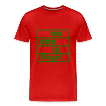 No one is illegal - T-shirt bio Premium Homme - rouge - Devant - Damien (186cm)