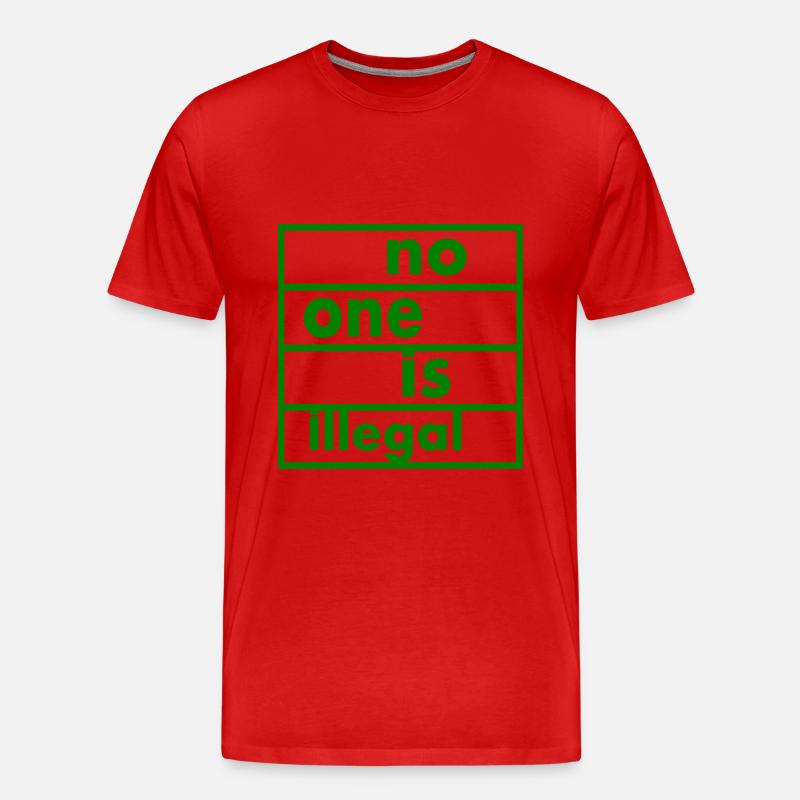 No one is illegal - Männer Premium Bio T-Shirt - Rot