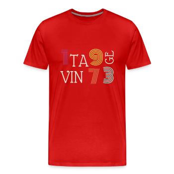 vintage - Men's Premium Organic T-Shirt - red - Front - Damien (186cm)