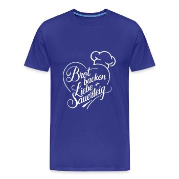 Brot Backen mit Sauerteig und Liebe - Männer Premium Bio T-Shirt - Königsblau - Vorne - Damien (186cm)
