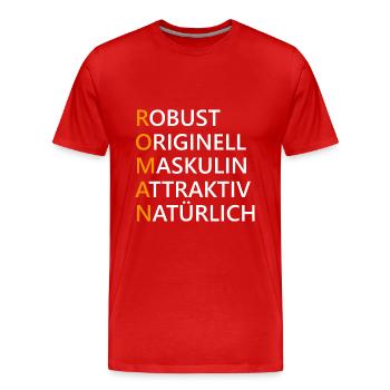 Roman Name Geschenk - Männer Premium Bio T-Shirt - Rot - Vorne - Damien (186cm)