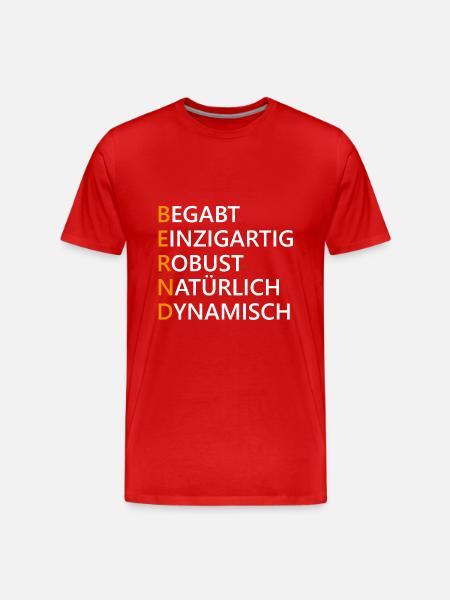 Bernd Name Geschenk - Männer Premium Bio T-Shirt - Rot