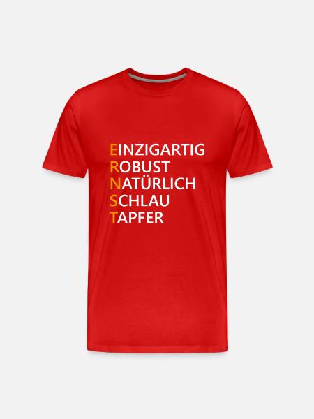 Ernst Name Geschenk - Männer Premium Bio T-Shirt - Rot