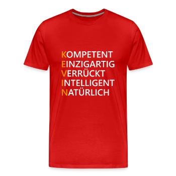 Kevin Name Geschenk - Männer Premium Bio T-Shirt - Rot - Vorne - Damien (186cm)