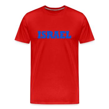 Israël - T-shirt bio Premium Homme - rouge - Devant - Damien (186cm)
