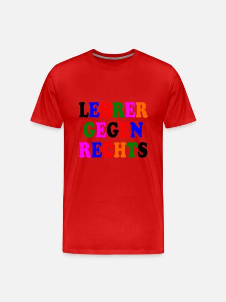 Lehrer gegen rechts - Männer Premium Bio T-Shirt - Rot