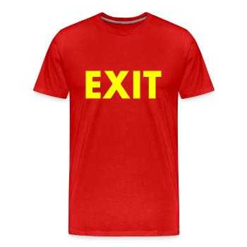 Exit - Men's Premium Organic T-Shirt - red - Front - Damien (186cm)