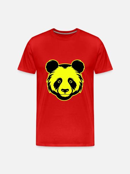 Panda Head Portrait Icon - Men's Premium Organic T-Shirt - red
