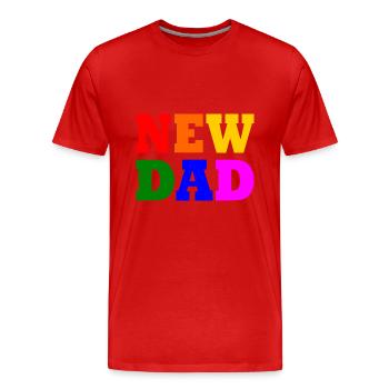New dad - T-shirt bio Premium Homme - rouge - Devant - Damien (186cm)