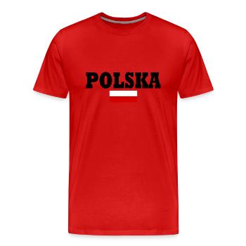 Polska - T-shirt bio Premium Homme - rouge - Devant - Damien (186cm)