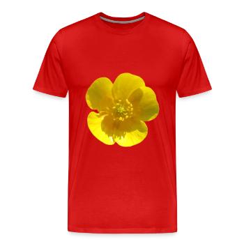 Flower, Yellow, Yellow Flower - Men's Premium Organic T-Shirt - red - Front - Damien (186cm)
