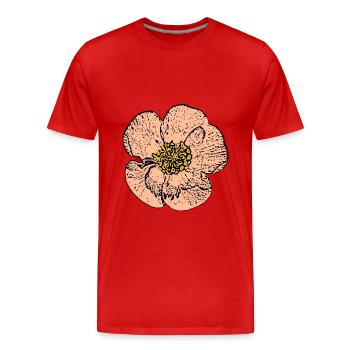 Flower Pastel Flower Flowers Pastel Flowers - Men's Premium Organic T-Shirt - red - Front - Damien (186cm)