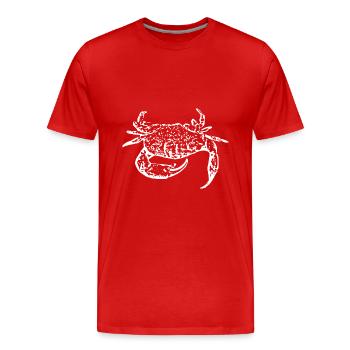 Crab white - Men's Premium Organic T-Shirt - red - Front - Damien (186cm)