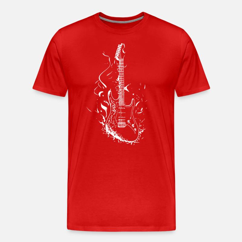 E-Gitarre - Männer Premium Bio T-Shirt - Rot