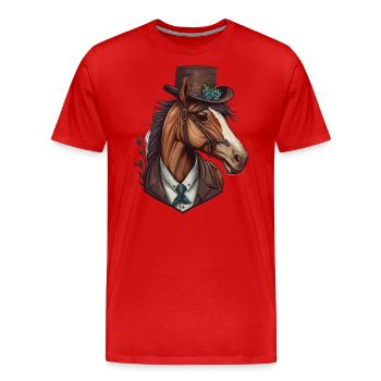 Elegantes Pferd - Männer Premium Bio T-Shirt - Rot - Vorne - Damien (186cm)