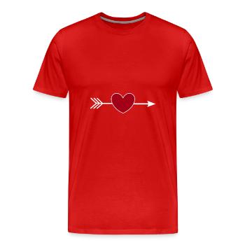 Saint-Valentin, Saint-Valentin, Saint-Valentin - T-shirt bio Premium Homme - rouge - Devant - Damien (186cm)