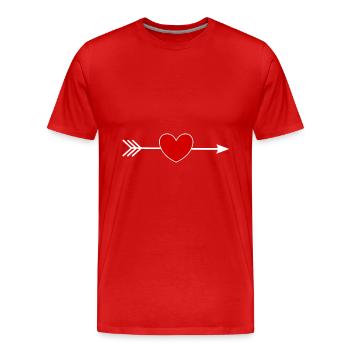 cœur rouge, St.Valentin - T-shirt bio Premium Homme - rouge - Devant - Damien (186cm)