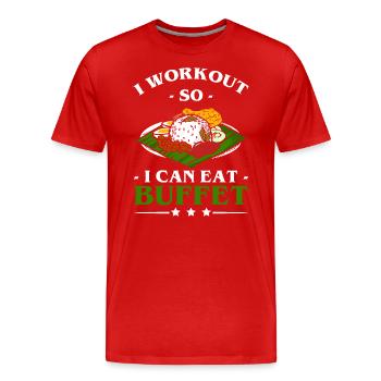 Food counter grill delicacies - Men's Premium Organic T-Shirt - red - Front - Damien (186cm)