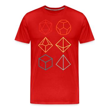 Donjon dragon - Set dés de jeux coloré silhouette - T-shirt bio Premium Homme - rouge - Devant - Damien (186cm)