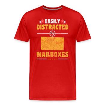 Travail de lettre de facteur - T-shirt bio Premium Homme - rouge - Devant - Damien (186cm)