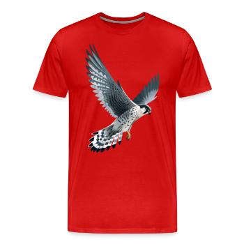 Faucon pèlerin en vol - T-shirt bio Premium Homme - rouge - Devant - Damien (186cm)