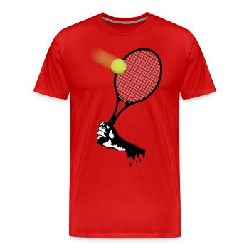 tennis_2 - Männer Premium Bio T-Shirt - Rot - Vorne - Damien (186cm)