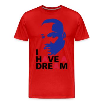 MARTIN LUTHER KING - T-shirt bio Premium Homme - rouge - Devant - Damien (186cm)