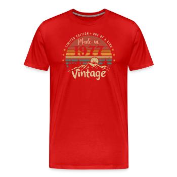 1977 Jubiläum Jahrgang 1977 Limitierte Auflage - Männer Premium Bio T-Shirt - Rot - Vorne - Damien (186cm)