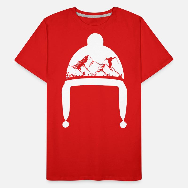 Mountain - Skiing - (3) Men's Premium Organic T-Shirt