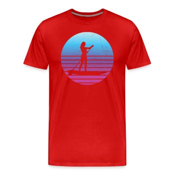 Stand up Paddle Pour Femmes Stand up Paddle - T-shirt bio Premium Homme - rouge - Devant - Damien (186cm)